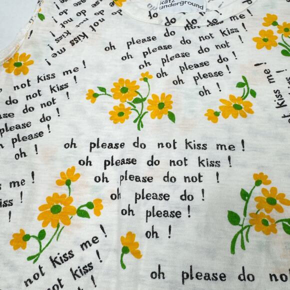 Vintage 70s Katz Underground Top Oh Please Do Not Kiss Me‎ Print - Picture 8 of 8